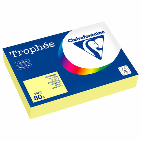 Бумага офисная цветная Trophee Pastel, А4 (210*297 мм), 80 г/м2, 500 л., лимонно-желтая