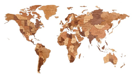 Конструктор интерьерный деревянный Ewa «Карта Мира», 1920*1050*12 мм, 127 деталей, «Шоко уорлд» (Large) Конструктор интерьерный деревянный Ewa «Карта Мира», 1920*1050*12 мм, 127 деталей, «Шоко уорлд» (Large)