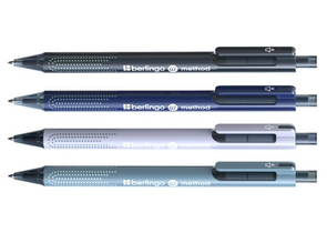 Ручка шариковая автоматическая Berlingo Method, корпус ассорти, стержень синий