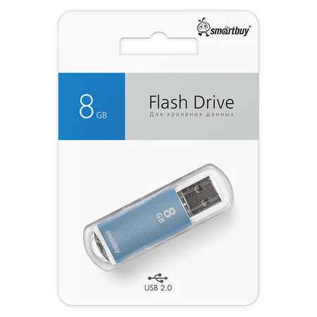 Флеш-накопитель SmartBuy V-Cut (2.0), 8 Gb, корпус синий Флеш-накопитель SmartBuy V-Cut (2.0), 8 Gb, корпус синий