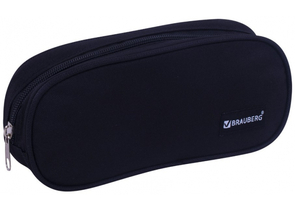 Пенал-косметичка Brauberg Oblong, 220×90×50 мм, Black Пенал-косметичка Brauberg Oblong, 220×90×50 мм, Black