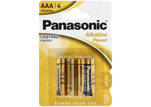 Батарейки щелочные Panasonic Alkaline Power, AAA, LR03, 1.5V, 4 шт.