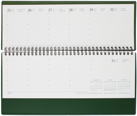 Планинг датированный на гребне на 2026 год «Вива», 303*150 мм, 60 л., зеленый