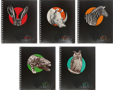 Тетрадь общая А5, 96 л. на гребне Art & Zoo, 165*200 мм, клетка, ассорти Тетрадь общая А5, 96 л. на гребне Art & Zoo, 165*200 мм, клетка, ассорти