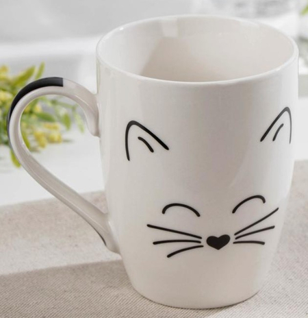 Кружка фарфоровая Sima-Land, 350 мл, «Белый кот»