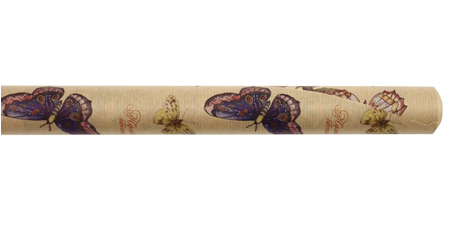 Бумага упаковочная крафтовая с рисунком «Сима-ленд», 83 см*10 м, 40 г/м², верже, «Порхай как бабочка»