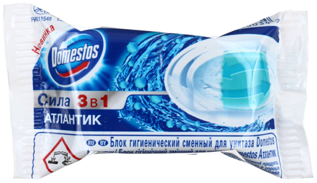 Сменный блок для унитаза Domestos, 1 шт*40 г, «Атлантик»