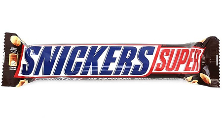 Батончик шоколадный Snickers, 95 г, с арахисом, карамелью и нугой