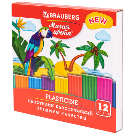 Пластилин Brauberg «Магия цвета New», 12 цветов, 240 г, со стеком Пластилин Brauberg «Магия цвета New», 12 цветов, 240 г, со стеком