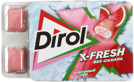 Жевательная резинка Dirol X-Fresh без сахара, 16 г, «Арбузный лед»