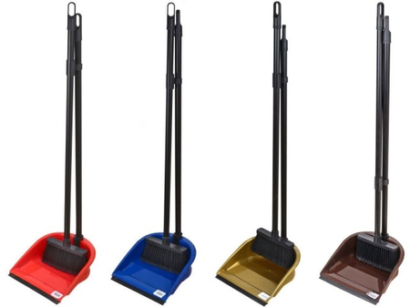 Щетка и совок для мусора «Лень», длина черенка 78 см, ассорти