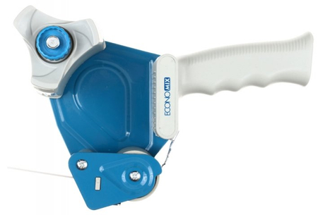 Диспенсер для клейкой ленты упаковочной Economix, для клейкой ленты шириной до 50 мм, серый с голубым