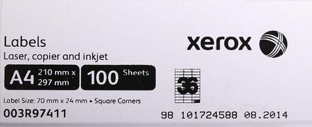 Бумага самоклеящаяся для изготовления этикеток Xerox, А4, 36 шт., 70*24,75 мм, 100 л. Бумага самоклеящаяся для изготовления этикеток Xerox, А4, 36 шт., 70*24,75 мм, 100 л.