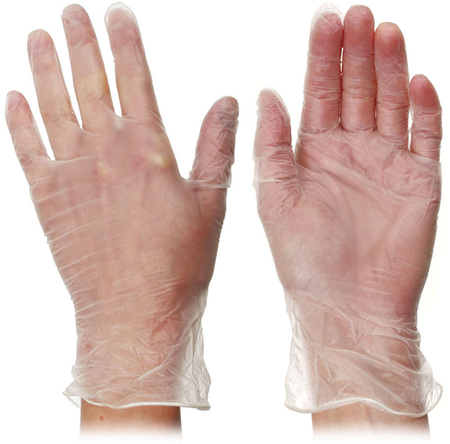 Перчатки виниловые неопудренные одноразовые Aviora, размер L, 50 пар (100 шт.), прозрачные