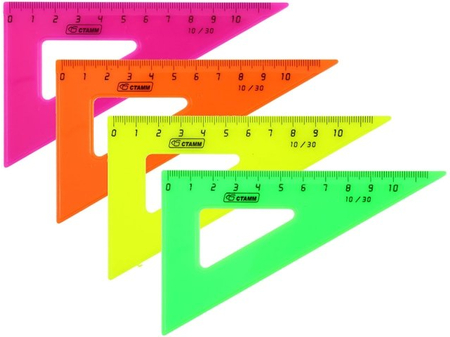 Треугольник пластиковый «Стамм», 11 см, 30°, ассорти (цена за 1 шт.)