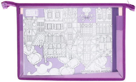 Папка для тетрадей «Фиолетовые птицы» с наполнением, 3 предмета