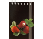 Блокнот на гребне А7, 70×100 мм, 48 л., клетка, «Клубника»