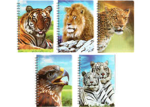 Блокнот на гребне А4 «Дикий животный мир», 180×260 мм, 94 л., клетка, ассорти