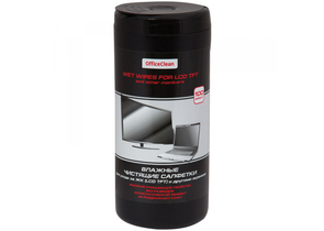 Салфетки чистящие влажные для ЖК и других экранов OfficeClean Pro, 100 шт., в тубе