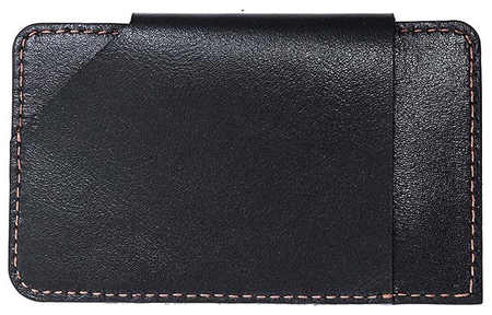 Визитница-футляр из натуральной кожи Versado 043, 105*65 мм, черный