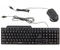 Клавиатура и мышь Crown CMMK-520B, USB, проводные, черные