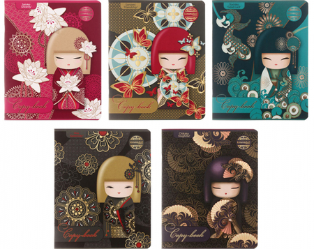 Тетрадь школьная А5, 40 л. на скобе Kimmidoll, 165*203 мм, клетка, ассорти