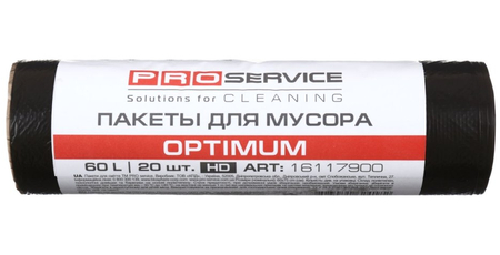 Пакеты для мусора PROservice, 60 л, 20 шт., черные