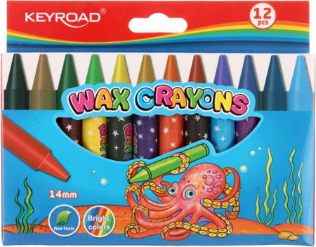 Карандаши восковые Wax Crayons, 12 цветов, 12 шт., диаметр 14 мм, длина 100 мм