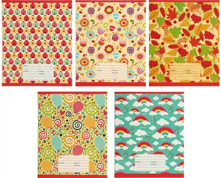 Тетрадь школьная А5, 12 л. на скобе «Веселое настроение (орнамент)», 165*200 мм, линия, ассорти Тетрадь школьная А5, 12 л. на скобе «Веселое настроение (орнамент)», 165*200 мм, линия, ассорти