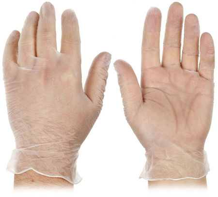 Перчатки виниловые неопудренные одноразовые Paclan, размер L, 50 пар (100 шт.), прозрачные