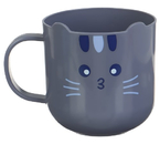 Кружка детская пластиковая «Котик», 300 мл, серая
