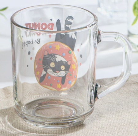 Кружка стеклянная Green Tea, 200 мл, Donut Worry Кружка стеклянная Green Tea, 200 мл, Donut Worry