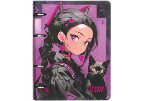 Тетрадь общая А5, 100 л. на кольцах Meshu, 160×215 мм, клетка, Catsday Тетрадь общая А5, 100 л. на кольцах Meshu, 160×215 мм, клетка, Catsday