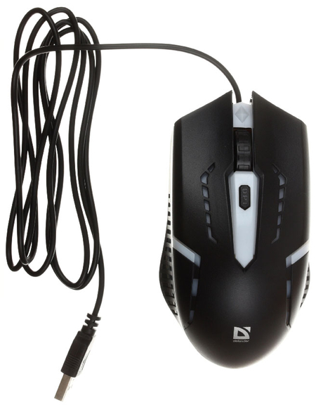 Мышь компьютерная Defender Flash MB-600L, USB, проводная, черная