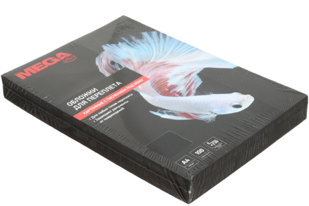 Обложки для переплета картонные ProMega Offce, А4, 100 шт., 230 г/м2, черные, тиснение «под кожу»