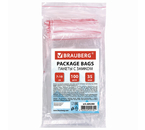Пакет упаковочный с застежкой (ZipLock) Brauberg, 70×100 мм, 100 шт., 35 мкм