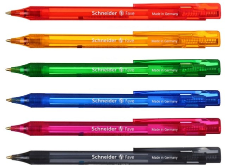 Ручка шариковая автоматическая Schneider Fave, корпус ассорти, стержень синий
