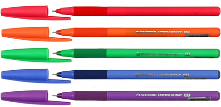 Ручка шариковая одноразовая Brauberg i-Stick Point Neon, корпус ассорти, стержень синий