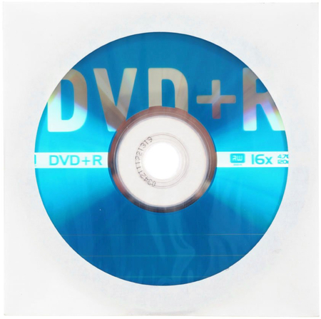 Компакт-диск DVD+R Data Standard, 16x, бумажный конверт с окном Компакт-диск DVD+R Data Standard, 16x, бумажный конверт с окном