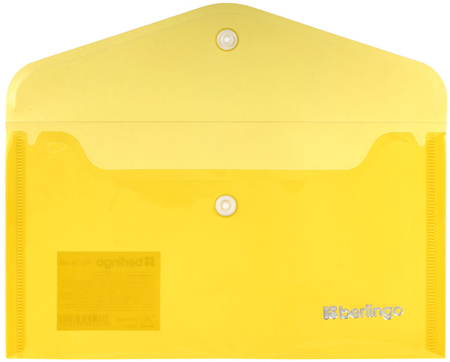Папка-конверт пластиковая на кнопке Berlingo No Secret С6 (А6), толщина пластика 0,20 мм, желтая