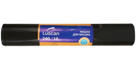 Пакеты для мусора «Комус» (ПВД), 240 л, 10 шт., черные