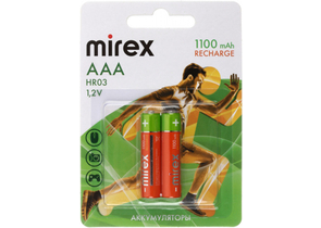 Аккумулятор Mirex, AAA, 1.2V, 1100 mAh (2 шт. в упаковке)