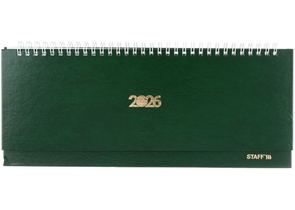 Планинг датированный на гребне на 2026 год Staff, 300×130 мм, 64 л., зеленый