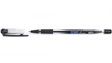 Ручка шариковая Linc Glycer, корпус прозрачный, стержень черный