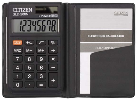 Калькулятор карманный 8-разрядный Citizen SLD-200N, черный