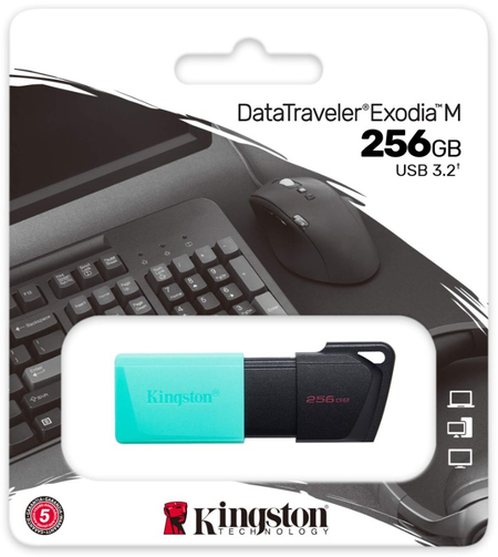 Флэш-накопитель Kingston DataTraveler Exodia M (USB 3.2), 256Gb, цвета корпуса ассорти