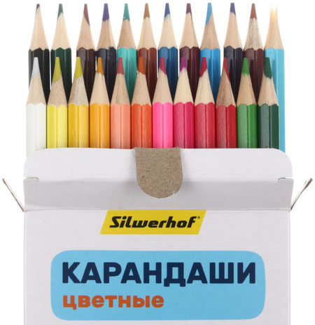 Карандаши цветные «Веселые друзья», 24 цвета, длина 175 мм, «Ежик» Карандаши цветные «Веселые друзья», 24 цвета, длина 175 мм, «Ежик»