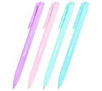 Ручка шариковая автоматическая одноразовая Brauberg Trios Pastel Color, корпус ассорти, стержень синий