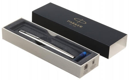 Ручка подарочная перьевая Parker Jotter Stainless Steel, корпус серебристый