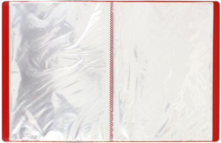 Папка пластиковая на 40 файлов «Бюрократ», толщина пластика 0,65 мм, красная